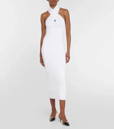 Alaïa Alaïa Halterneck bodycon midi dress | Thumbnail 3