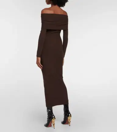 Alaïa Alaïa Off-shoulder jersey midi dress | Thumbnail 2