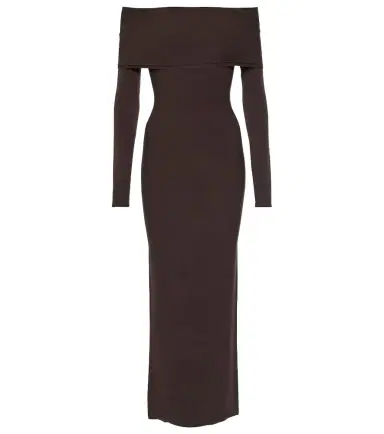 Alaïa Alaïa Off-shoulder jersey midi dress | Thumbnail 1