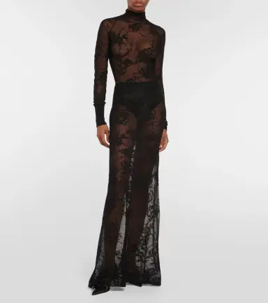 Alaïa Alaïa Floral mesh maxi skirt | Thumbnail 2