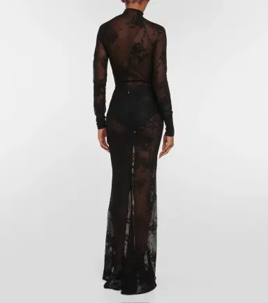 Alaïa Alaïa Floral mesh maxi skirt | Thumbnail 4