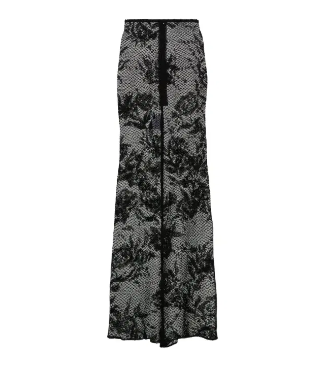 Alaia Alaïa Floral mesh maxi skirt