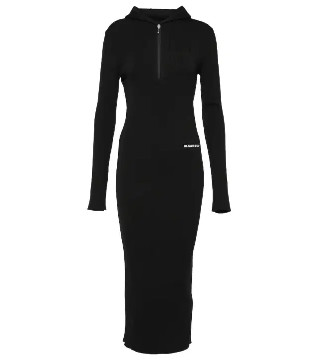 Jil Sander Wool-blend midi dress