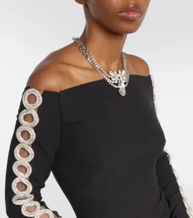 Safiyaa Maimie crystal-embellished crêpe gown | Thumbnail 2