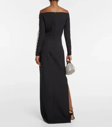 Safiyaa Maimie crystal-embellished crêpe gown | Thumbnail 4