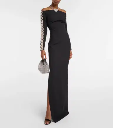 Safiyaa Maimie crystal-embellished crêpe gown | Thumbnail 5