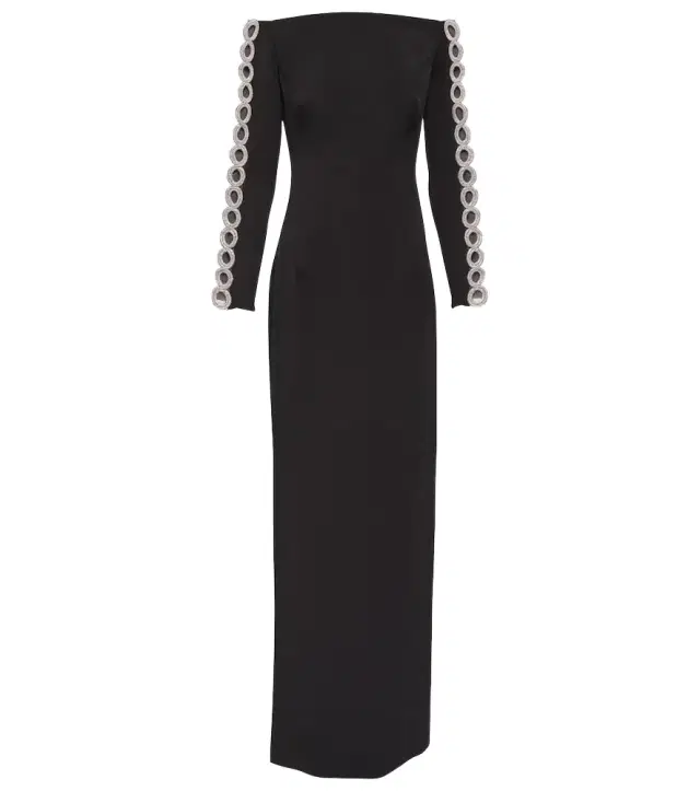 Safiyaa Maimie crystal-embellished crêpe gown