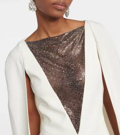 Safiyaa Abrielle embellished caped gown | Thumbnail 5
