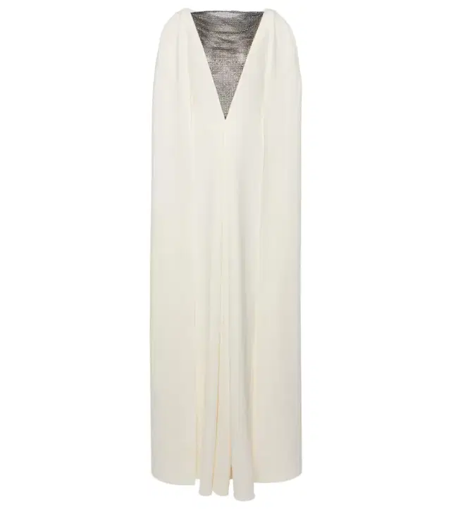 Safiyaa Abrielle embellished caped gown