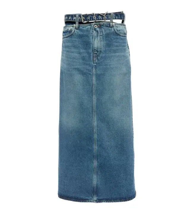 Y/Project Y Belt denim maxi skirt