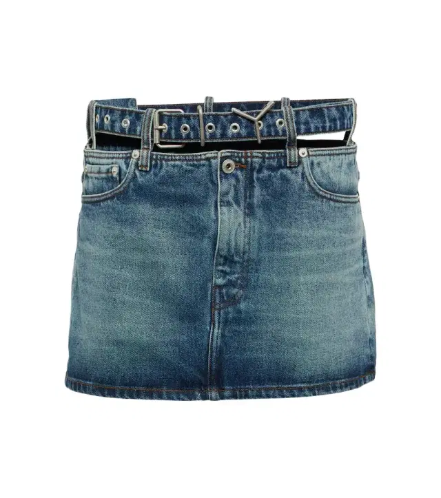 Y/Project Y Belt denim miniskirt