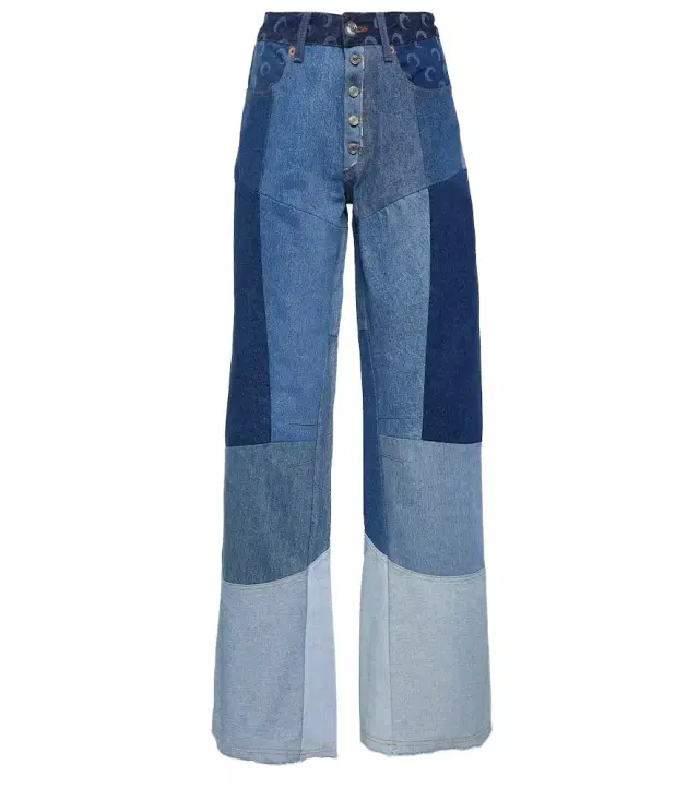 Marine Serre Regenerated wide-leg jeans