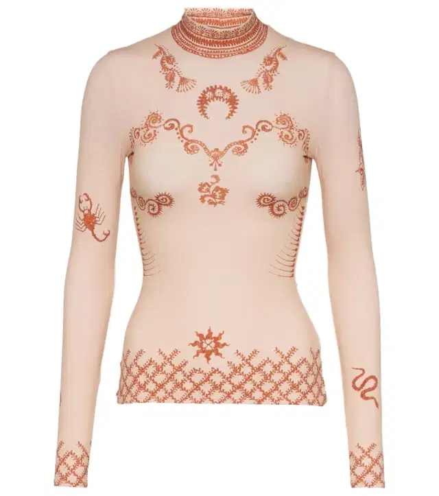 Marine Serre Regenerated Second Skin jersey top
