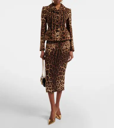 Dolce & Gabbana Leopard-print wool pencil skirt | Thumbnail 2