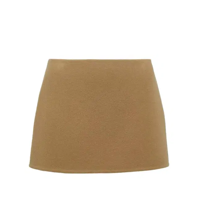 Wool velour miniskirt