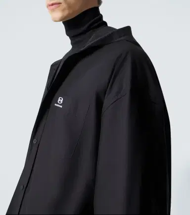 Balenciaga Patched cotton poplin and fleece jacket | Thumbnail 3 Balenciaga Patched cotton poplin and fleece jacket | Thumbnail 3