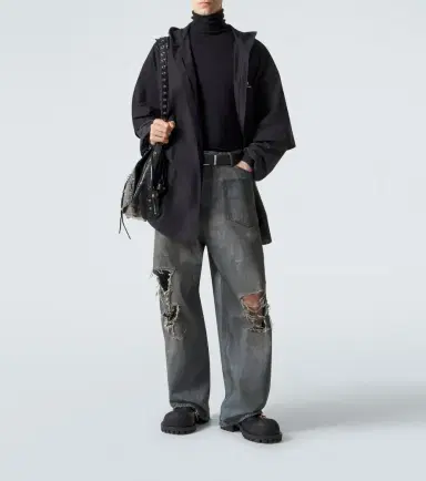 Balenciaga Patched cotton poplin and fleece jacket | Thumbnail 5 Balenciaga Patched cotton poplin and fleece jacket | Thumbnail 5