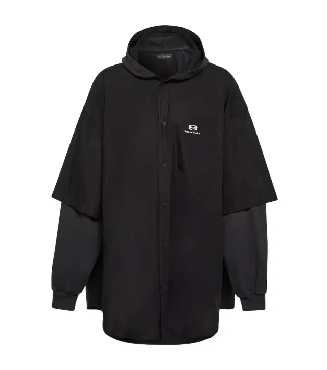 Patched cotton poplin and fleece jacket