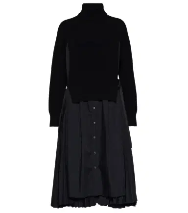 Sacai Turtleneck midi dress | Thumbnail 1 Sacai Turtleneck midi dress | Thumbnail 1