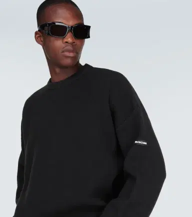 Balenciaga Oversized wool-blend sweater | Thumbnail 4