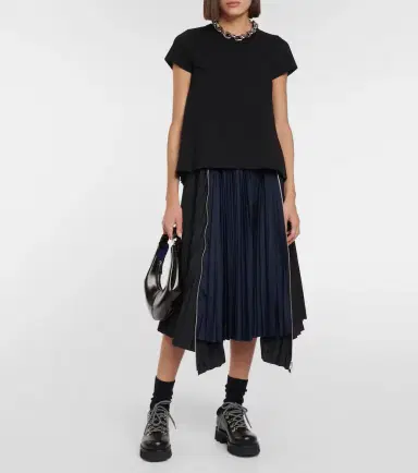 Sacai Pleated cotton jersey T-shirt | Thumbnail 3