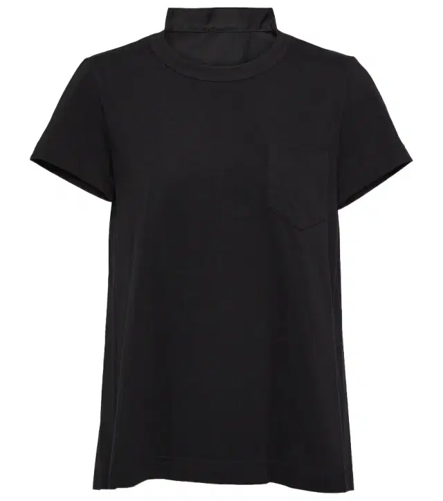 Pleated cotton jersey T-shirt