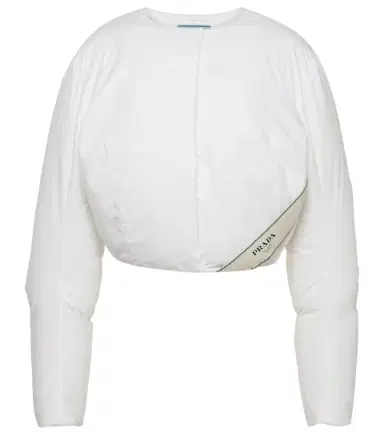 Prada Cropped cotton down jacket | Thumbnail 1