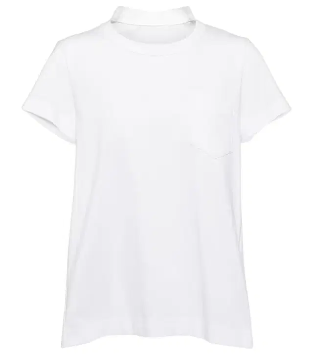 Pleated cotton jersey T-shirt