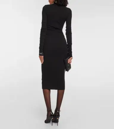 Dolce & Gabbana Chantilly lace and jersey midi dress | Thumbnail 2