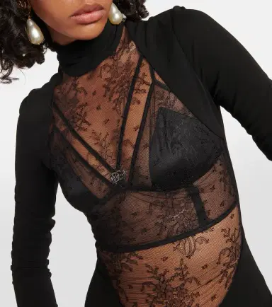 Dolce & Gabbana Chantilly lace and jersey midi dress | Thumbnail 3