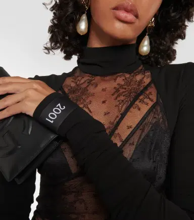 Dolce & Gabbana Chantilly lace and jersey midi dress | Thumbnail 5