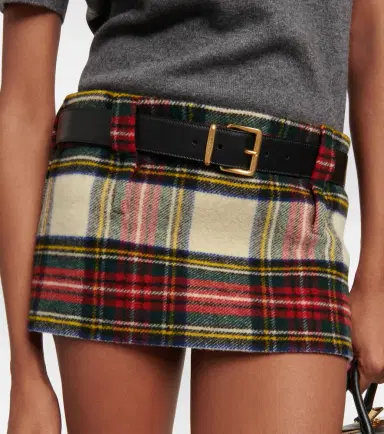 Miu Miu Checked wool miniskirt | Thumbnail 4