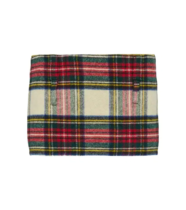 Checked wool miniskirt