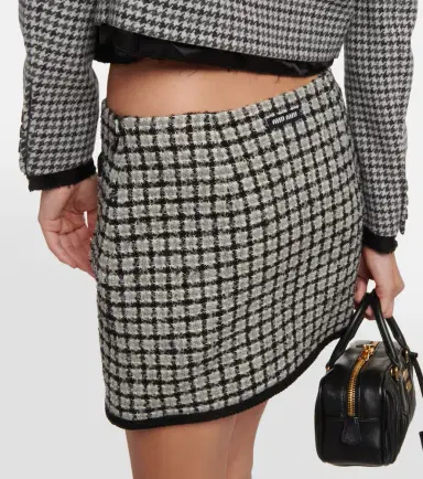Miu Miu Checked bouclé miniskirt | Thumbnail 2 Miu Miu Checked bouclé miniskirt | Thumbnail 2