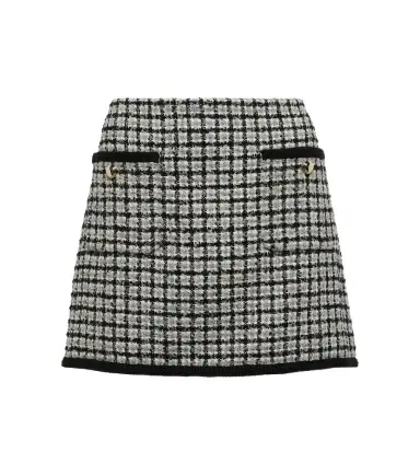 Miu Miu Checked bouclé miniskirt | Thumbnail 1 Miu Miu Checked bouclé miniskirt | Thumbnail 1