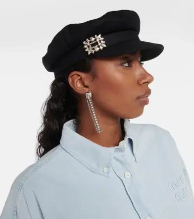 Roger Vivier Embellished wool-blend hat | Thumbnail 4