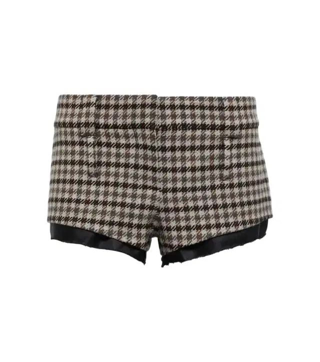 Houndstooth virgin wool shorts