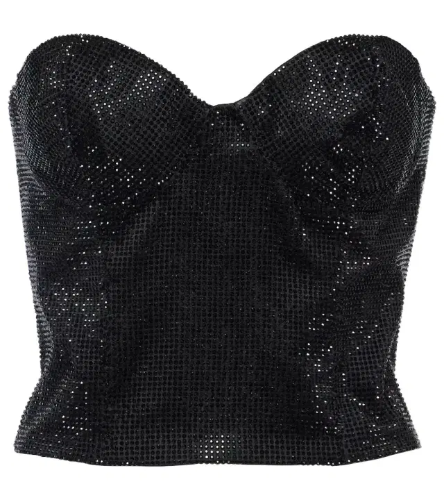 Costarellos Gabra crystal-embellished bustier top