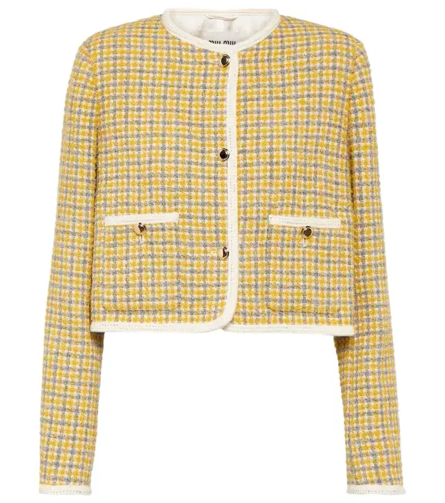 Single-breasted bouclé jacket