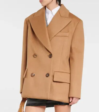 Miu Miu Double-breasted camel hair jacket | Thumbnail 6
