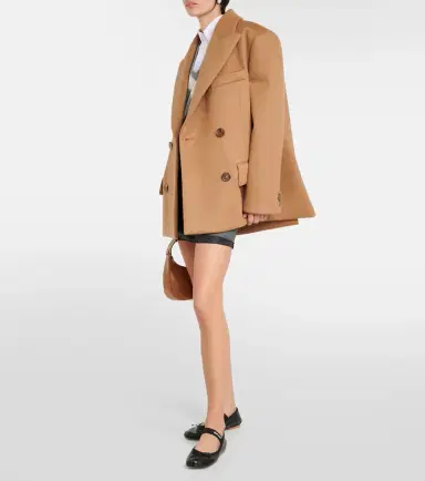 Miu Miu Double-breasted camel hair jacket | Thumbnail 7