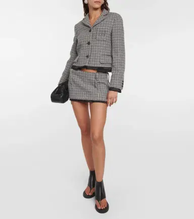 Miu Miu Houndstooth wool miniskirt | Thumbnail 4