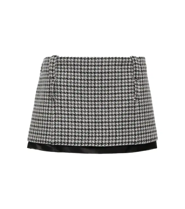 Houndstooth wool miniskirt