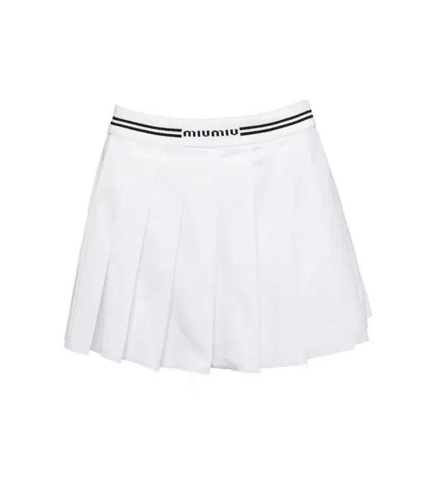 Logo pleated cotton miniskirt