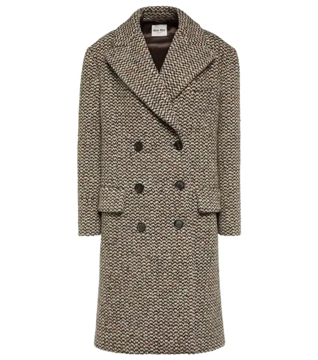 Wool and silk-blend bouclé coat