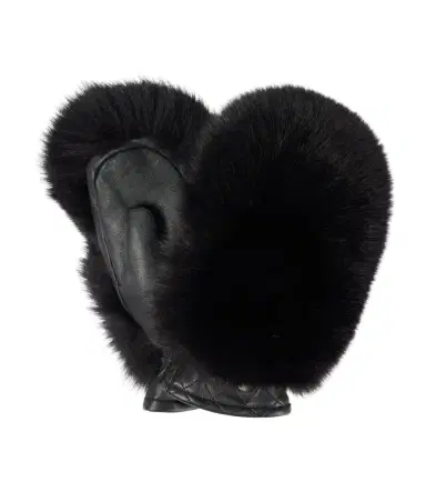 Goldbergh Hill faux shearling and leather mittens | Thumbnail 1