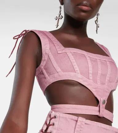 Jean Paul Gaultier x KNWLS cutout denim corset top | Thumbnail 4