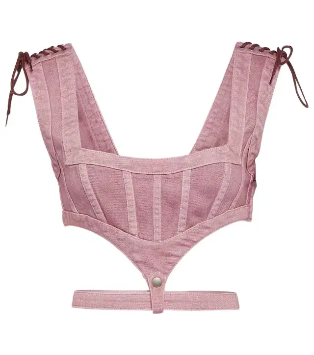 Jean Paul Gaultier x KNWLS cutout denim corset top