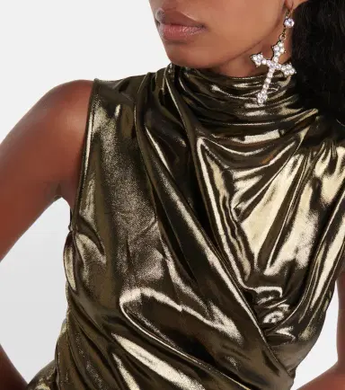 BLUMARINE Draped metallic top | Thumbnail 2