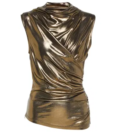 BLUMARINE Draped metallic top | Thumbnail 1